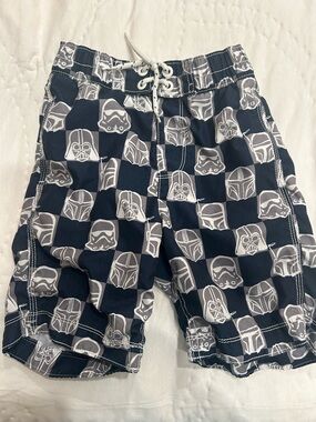 GAP Navy and White Graphic Athletic Swim Shorts